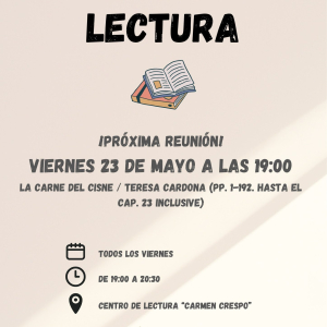Club de lectura, viernes 23 de mayo